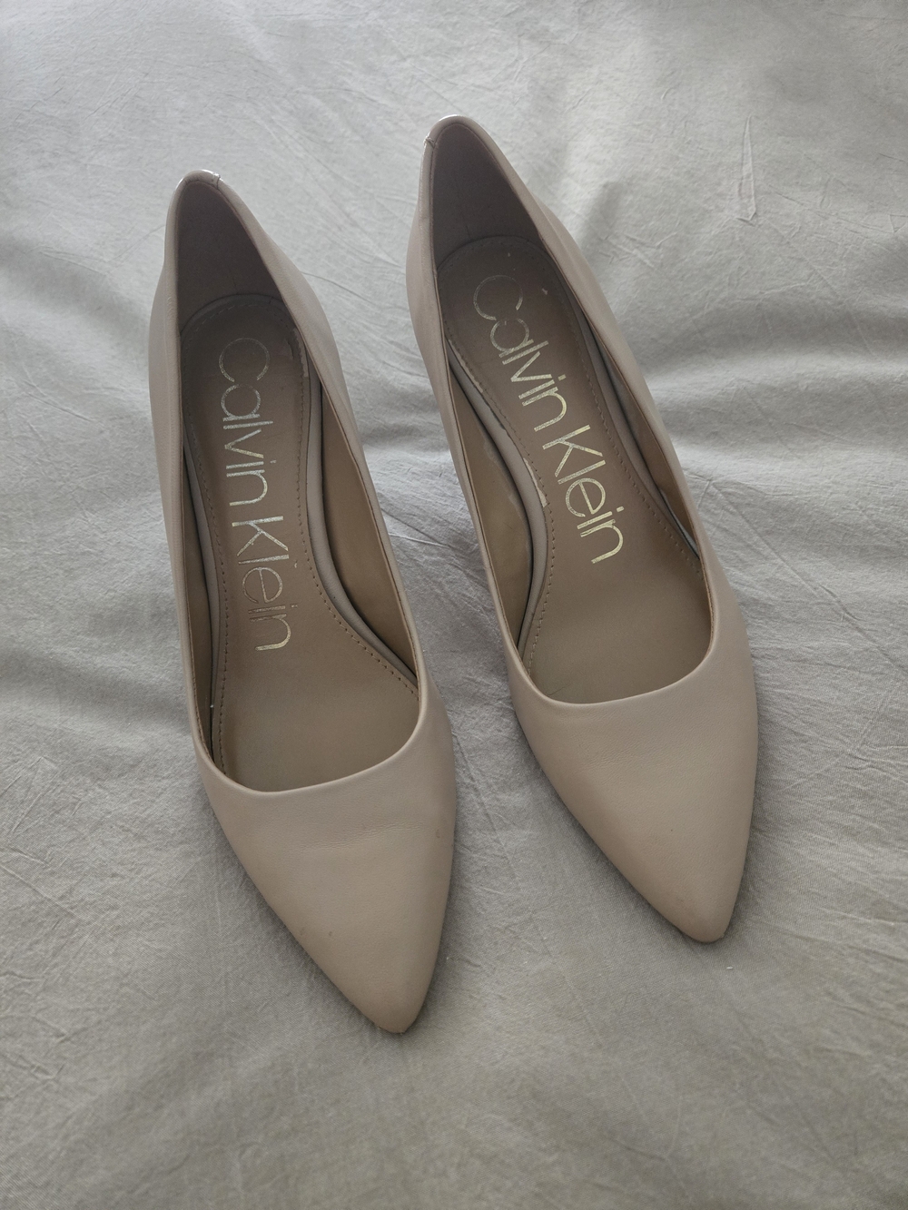 Calvin Klein Women's Pointed Toe Pumps in Light Beige